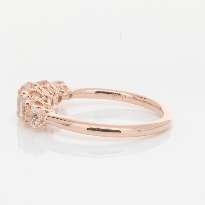 18ct Rose Gold Five Stone Morganite Octavia Ring-Ring-Walker & Hall