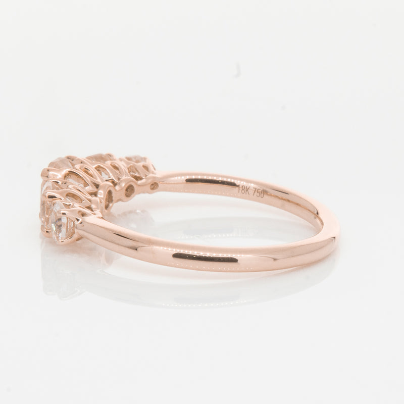 18ct Rose Gold Five Stone Morganite Octavia Ring-Ring-Walker & Hall