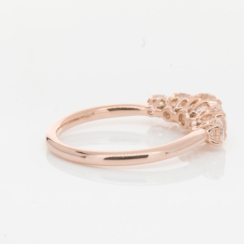 18ct Rose Gold Five Stone Morganite Octavia Ring-Ring-Walker & Hall