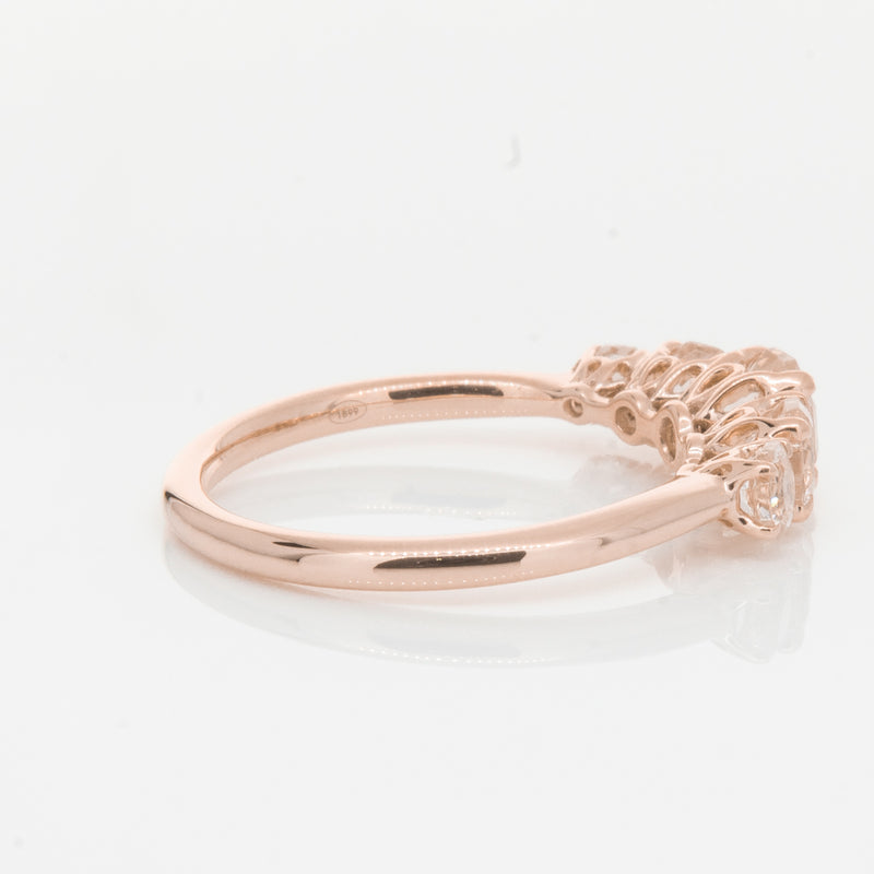 18ct Rose Gold Five Stone Morganite Octavia Ring-Ring-Walker & Hall