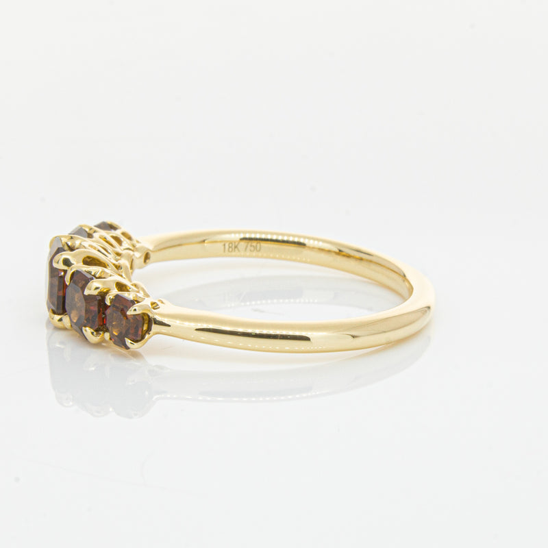 18ct Yellow Gold Five Stone Garnet Octavia Ring-Ring-Walker & Hall