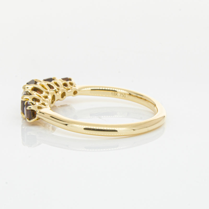 18ct Yellow Gold Five Stone Garnet Octavia Ring-Ring-Walker & Hall