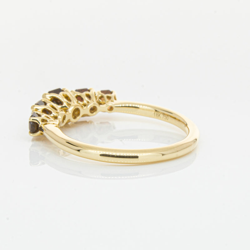 18ct Yellow Gold Five Stone Garnet Octavia Ring-Ring-Walker & Hall