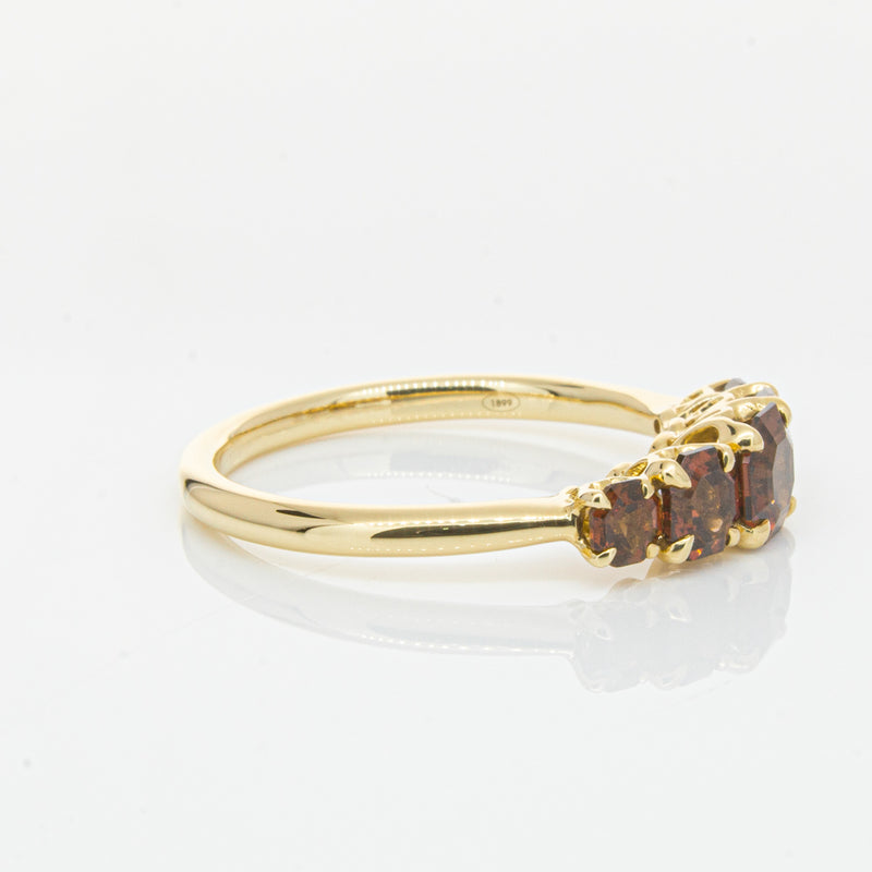 18ct Yellow Gold Five Stone Garnet Octavia Ring-Ring-Walker & Hall