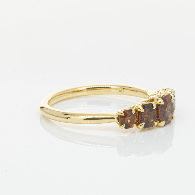 18ct Yellow Gold Five Stone Garnet Octavia Ring-Ring-Walker & Hall