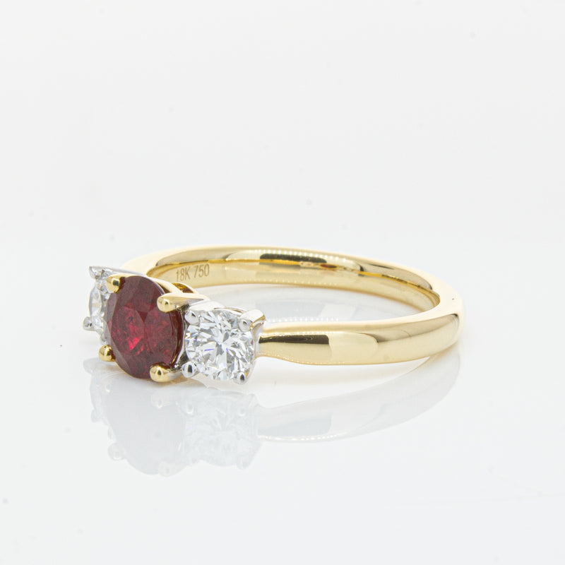 18ct Yellow Gold 1.00ct Ruby & Diamond Ring-Ring-Walker & Hall