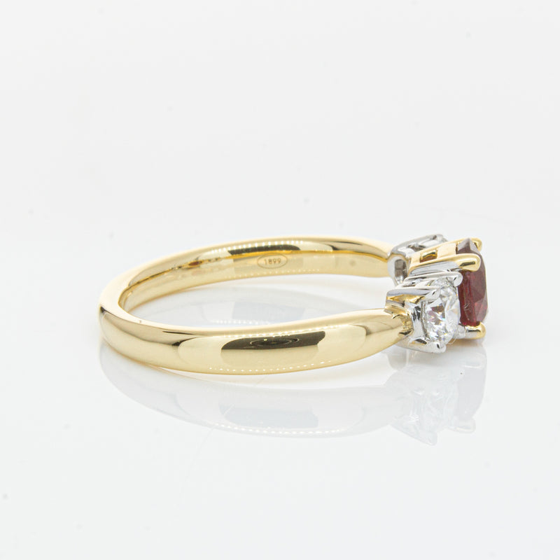 18ct Yellow Gold 1.00ct Ruby & Diamond Ring-Ring-Walker & Hall