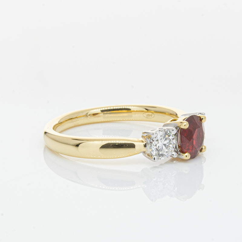 18ct Yellow Gold 1.00ct Ruby & Diamond Ring-Ring-Walker & Hall
