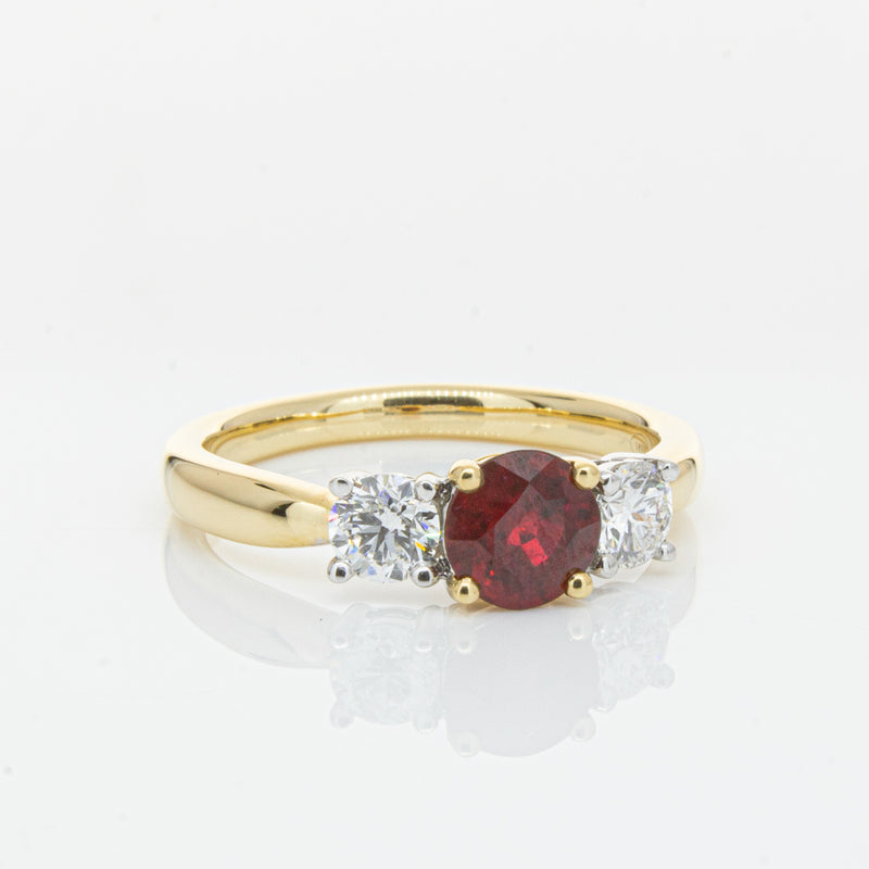 18ct Yellow Gold 1.00ct Ruby & Diamond Ring-Ring-Walker & Hall