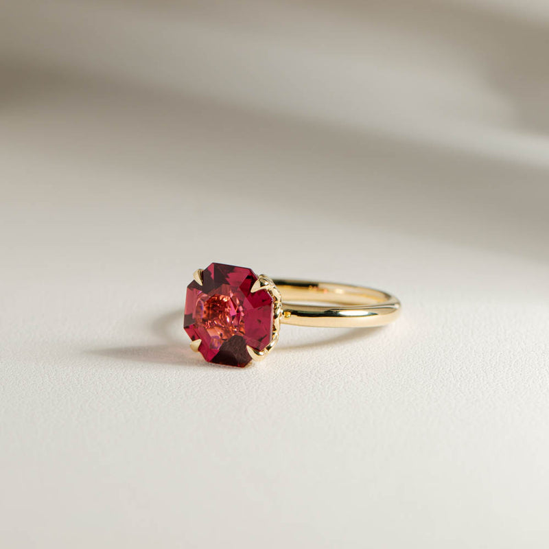 18ct Yellow Gold Pink Tourmaline Octavia Ring-Ring-Walker & Hall