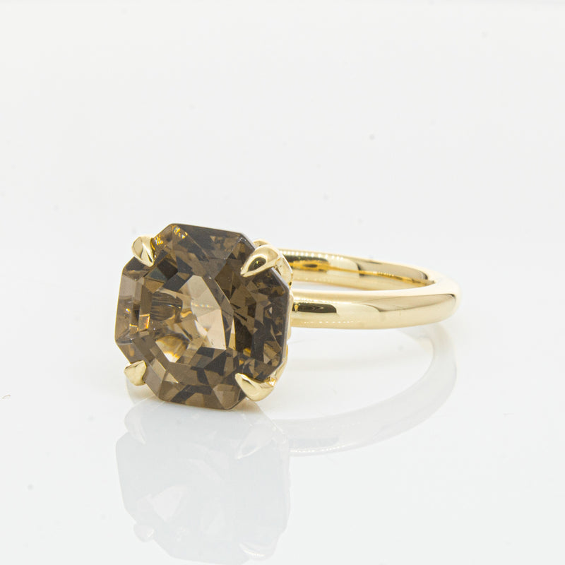 18ct Yellow Gold Smoky Quartz Octavia Ring-Ring-Walker & Hall