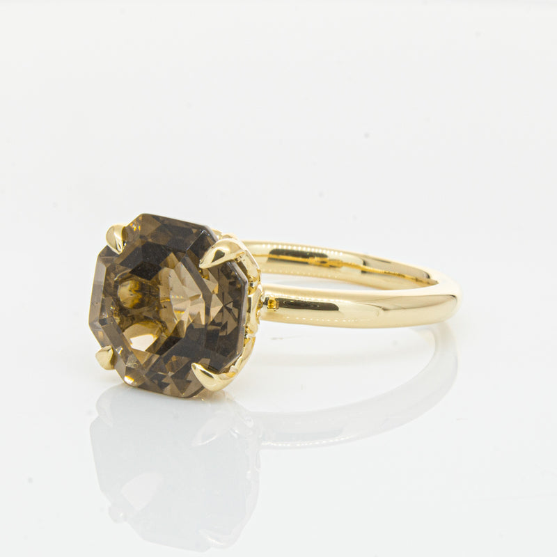 18ct Yellow Gold Smoky Quartz Octavia Ring-Ring-Walker & Hall