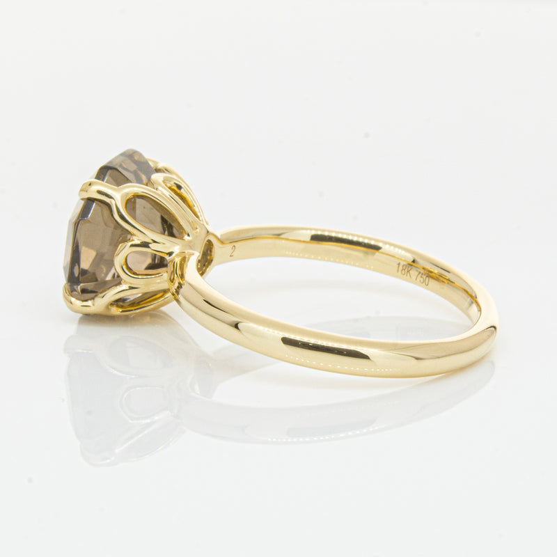 18ct Yellow Gold Smoky Quartz Octavia Ring-Ring-Walker & Hall