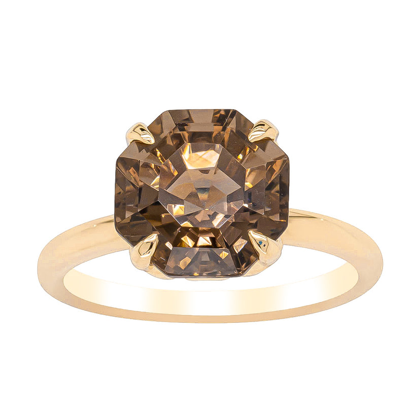 18ct Yellow Gold Smoky Quartz Octavia Ring-Ring-Walker & Hall