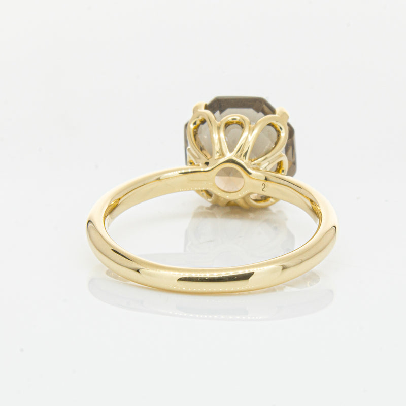 18ct Yellow Gold Smoky Quartz Octavia Ring-Ring-Walker & Hall