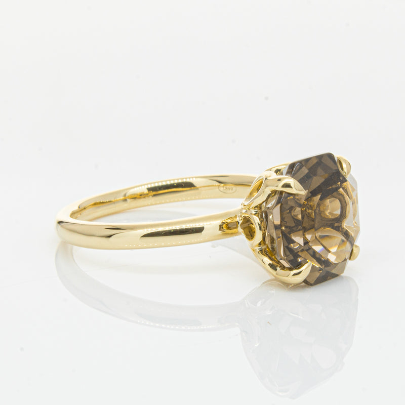 18ct Yellow Gold Smoky Quartz Octavia Ring-Ring-Walker & Hall