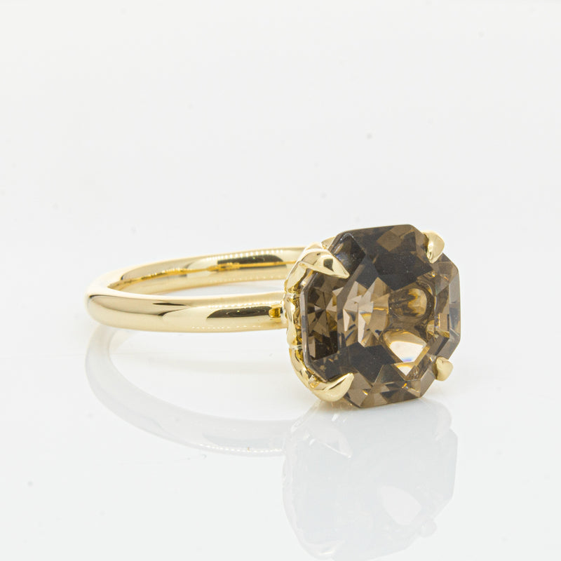 18ct Yellow Gold Smoky Quartz Octavia Ring-Ring-Walker & Hall