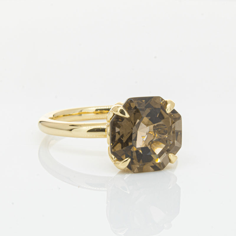 18ct Yellow Gold Smoky Quartz Octavia Ring-Ring-Walker & Hall