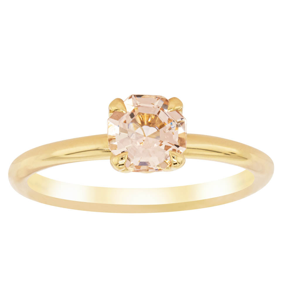 18ct Yellow Gold Morganite Mini Octavia Ring - Walker & Hall