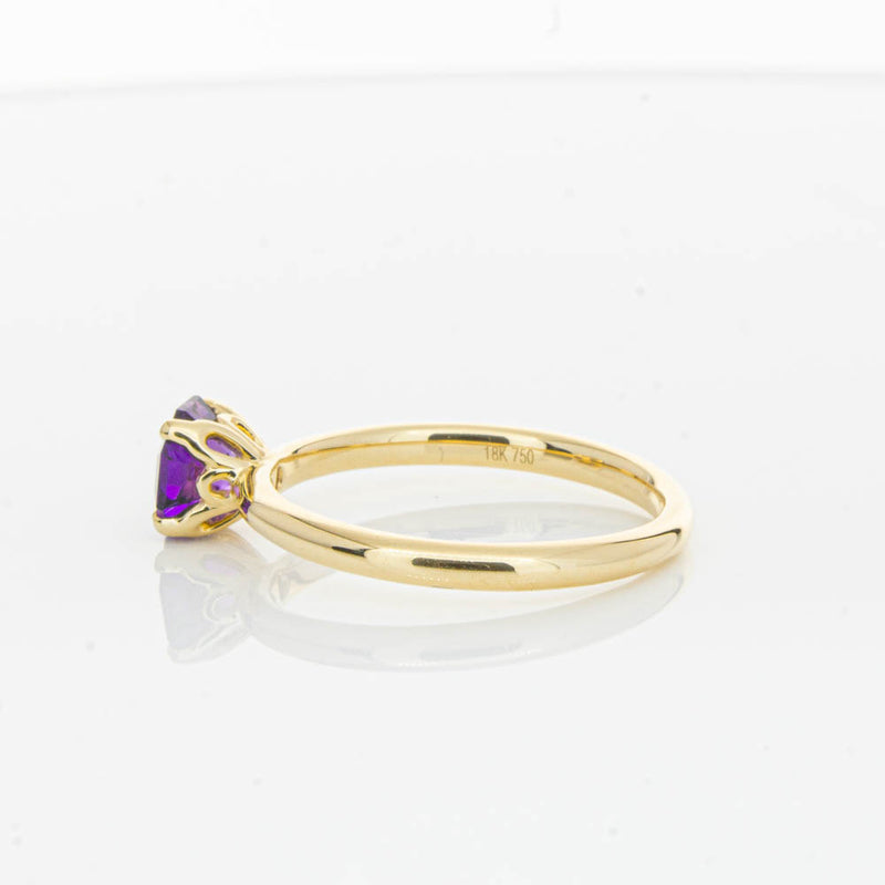 18ct Yellow Gold Amethyst Mini Octavia Ring-Ring-Walker & Hall