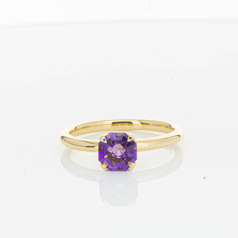 18ct Yellow Gold Amethyst Mini Octavia Ring-Ring-Walker & Hall