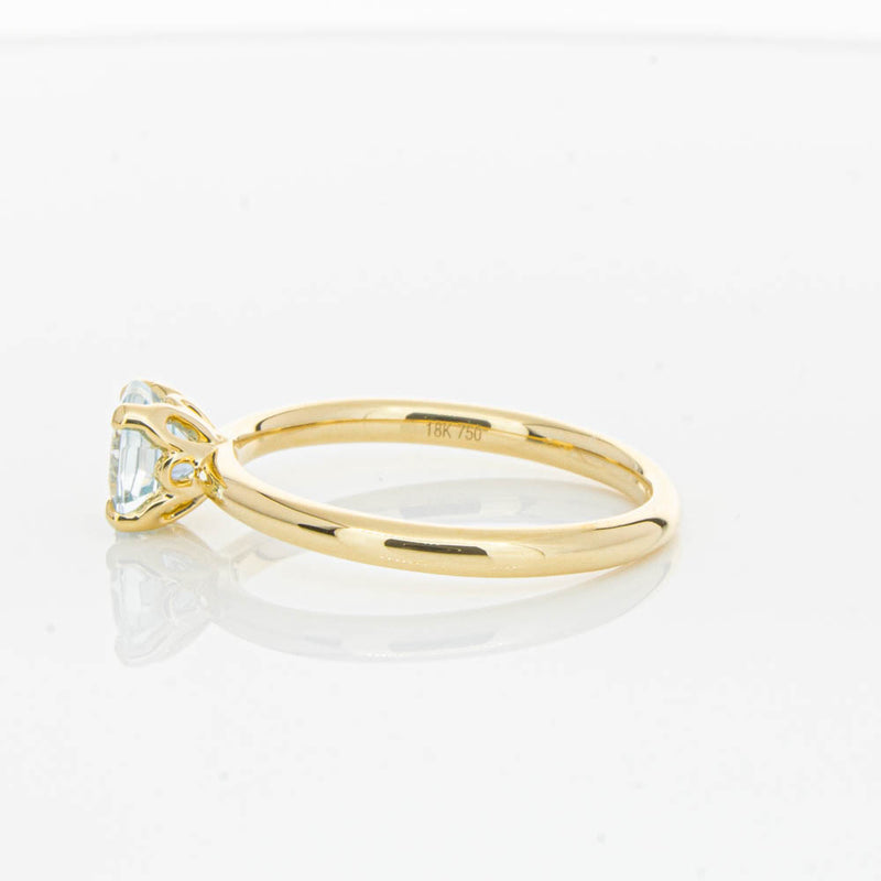 18ct Yellow Gold Aquamarine Mini Octavia Ring-Ring-Walker & Hall