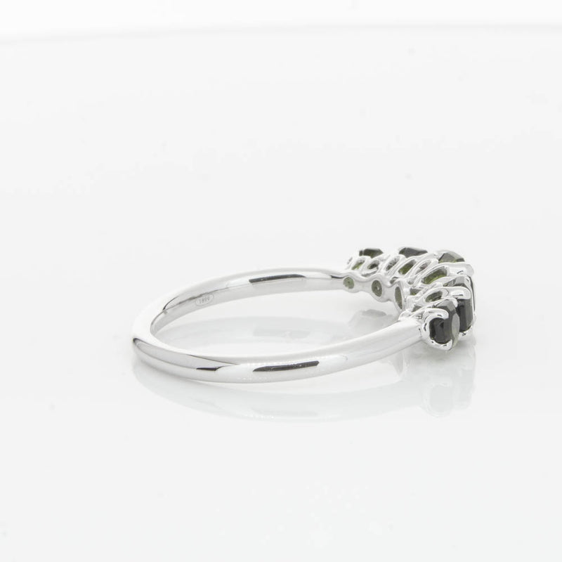 18ct White Gold Five Stone Tourmaline Octavia Ring-Ring-Walker & Hall