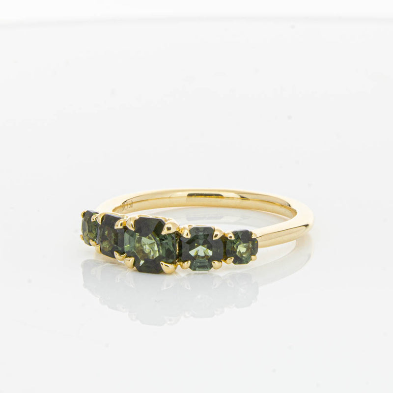 18ct Yellow Gold Five Stone Tourmaline Octavia Ring-Ring-Walker & Hall