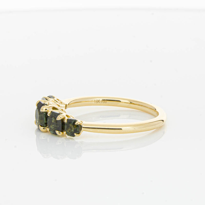 18ct Yellow Gold Five Stone Tourmaline Octavia Ring-Ring-Walker & Hall