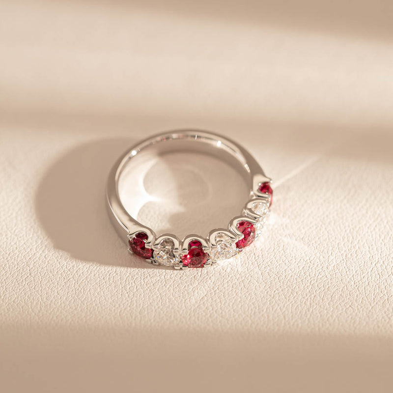18ct White Gold .79ct Ruby & Diamond Rialto Ring-Ring-Walker & Hall