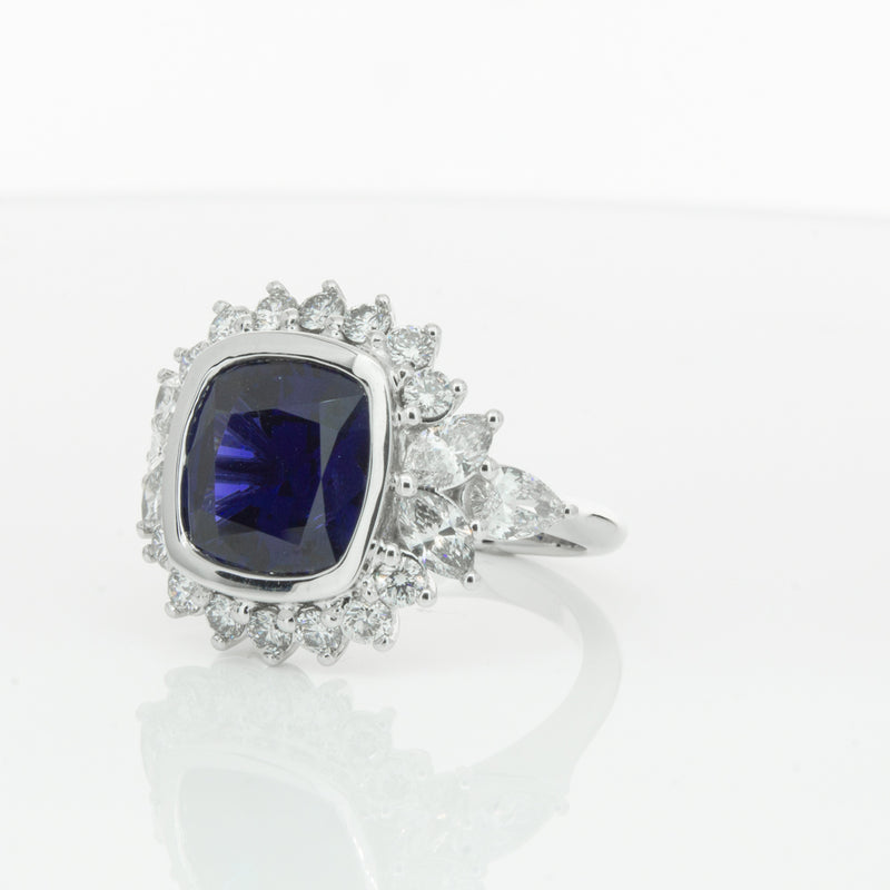 18ct White Gold Sapphire & Diamond Ring-Ring-Walker & Hall