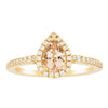 18ct Yellow Gold Pear Cut Morganite & Diamond Mini Sierra Ring-Ring-Walker & Hall