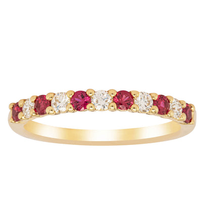 18ct Yellow Gold .33ct Ruby & Diamond Panorama Band - Walker & Hall