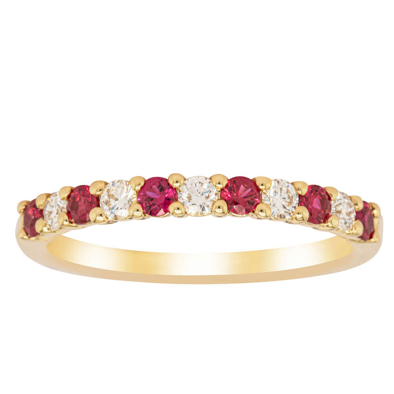 18ct Yellow Gold .33ct Ruby & Diamond Panorama Band - Walker & Hall