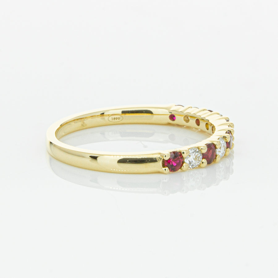 18ct Yellow Gold .33ct Ruby & Diamond Panorama Band - Walker & Hall