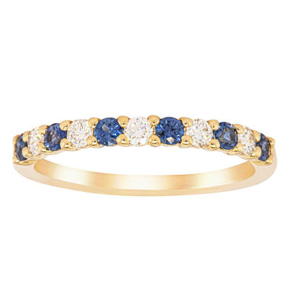 18ct Yellow Gold .33ct Sapphire & Diamond Panorama Band - Walker & Hall