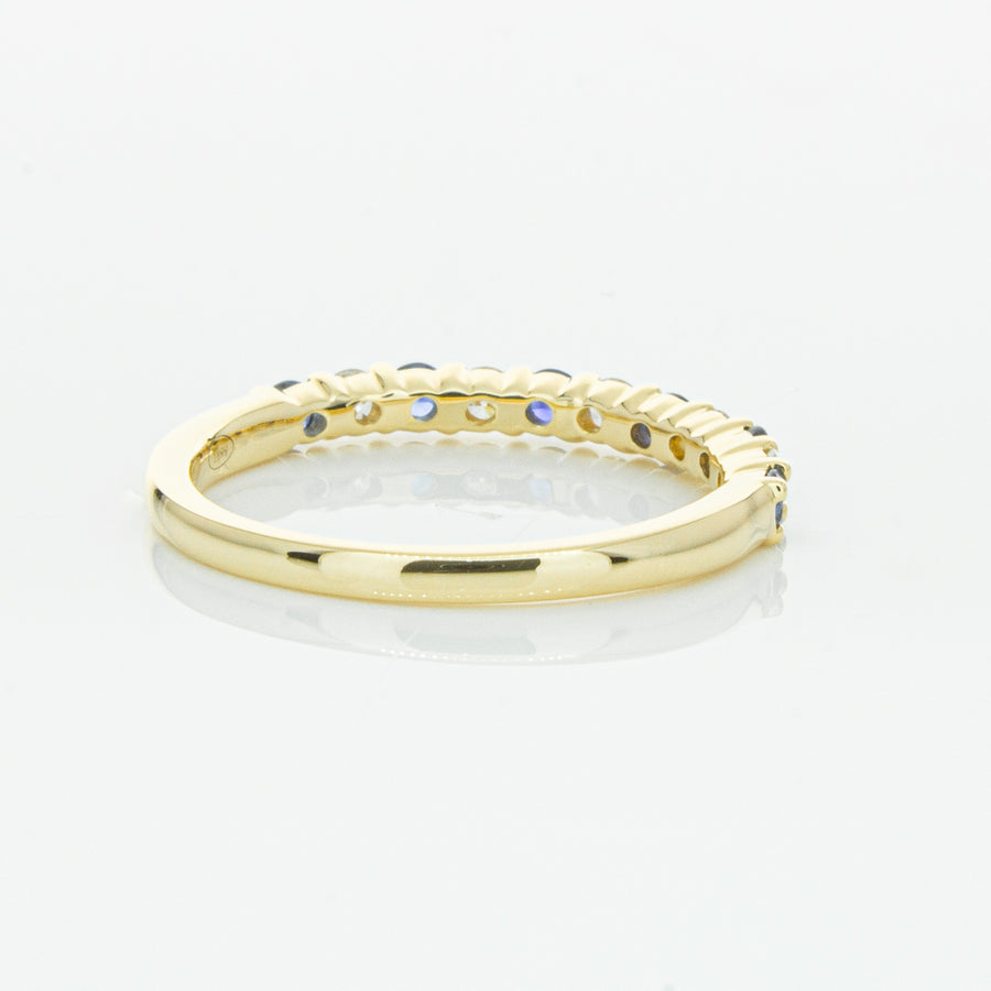 18ct Yellow Gold .33ct Sapphire & Diamond Panorama Band - Walker & Hall