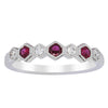 18ct White Gold .28ct Ruby & Diamond Deco Band - Walker & Hall