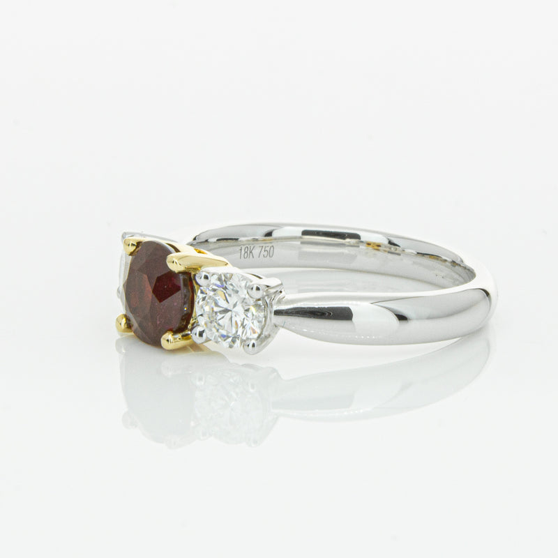 18ct White Gold 1.35ct Ruby & Diamond Ring-Ring-Walker & Hall