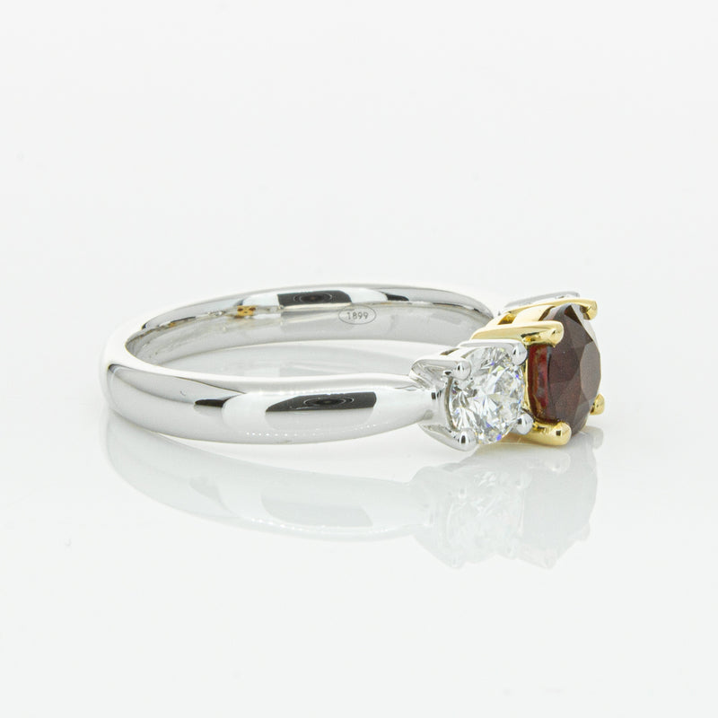 18ct White Gold 1.35ct Ruby & Diamond Ring-Ring-Walker & Hall