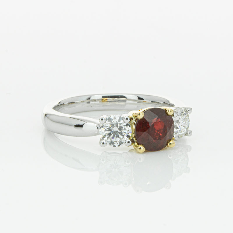 18ct White Gold 1.35ct Ruby & Diamond Ring-Ring-Walker & Hall