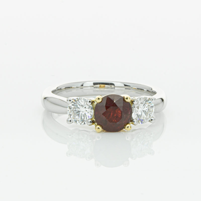 18ct White Gold 1.35ct Ruby & Diamond Ring-Ring-Walker & Hall