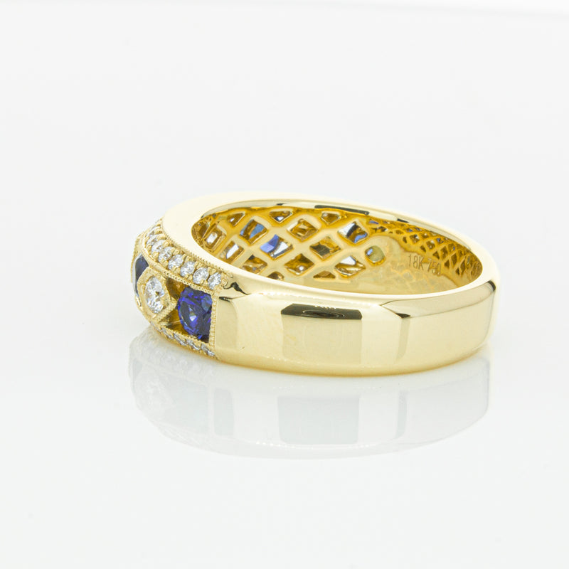 18ct Yellow Gold Sapphire & Diamond Cecelia Ring-Ring-Walker & Hall