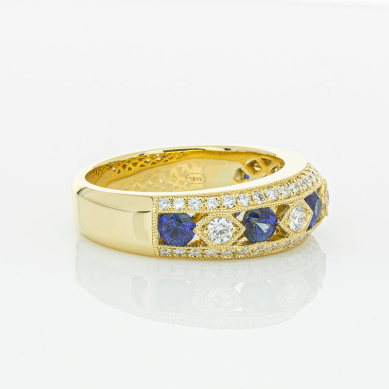 18ct Yellow Gold Sapphire & Diamond Cecelia Ring-Ring-Walker & Hall