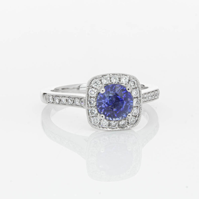 18ct White Gold .92ct Sapphire & Diamond Aurora Ring-Ring-Walker & Hall