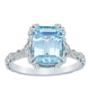 18ct White Gold 2.40ct Aquamarine & Diamond Romanov Ring - Ring - Walker & Hall