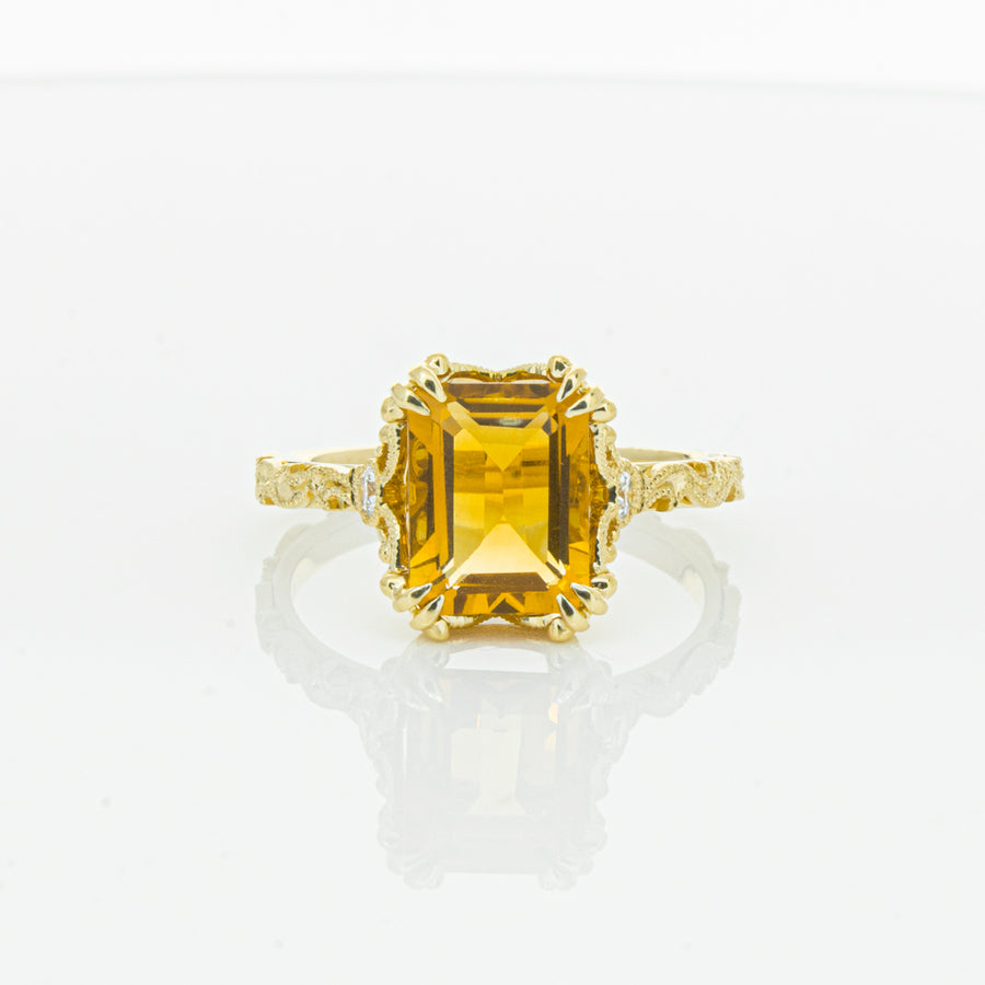 18ct Yellow Gold Citrine & Diamond Romanov Ring - Ring - Walker & Hall