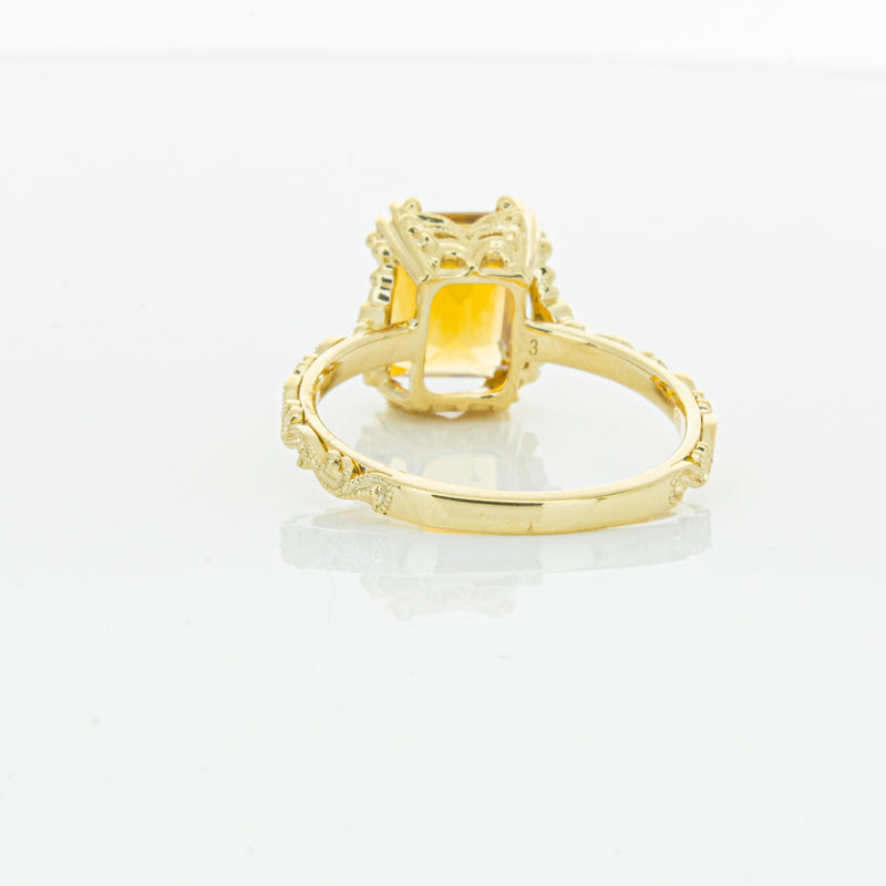 18ct Yellow Gold Citrine & Diamond Romanov Ring-Ring-Walker & Hall