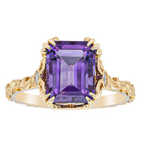 18ct Yellow Gold Amethyst & Diamond Romanov Ring - Ring - Walker & Hall