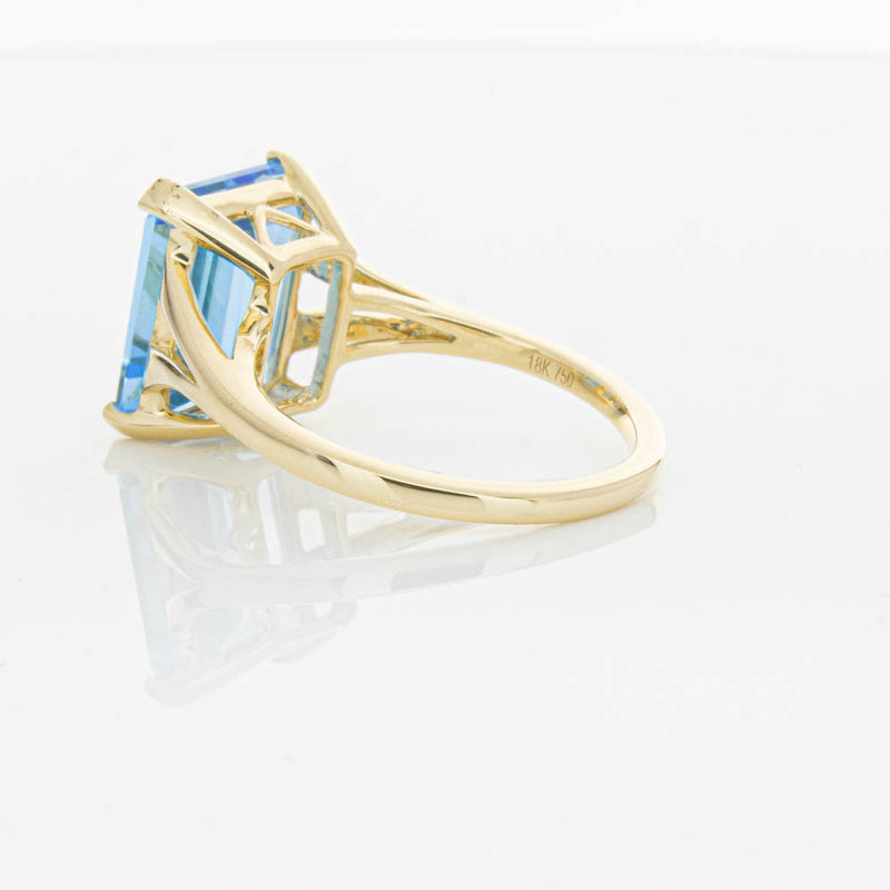 14ct Yellow Gold Blue Topaz Juliet Ring-Ring-Walker & Hall